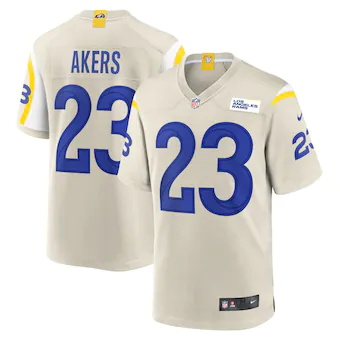 mens nike cam akers bone los angeles rams game jersey